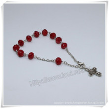 New Colourful Section Glass Beads Catholic Rosary Bracelet on Chain (IO-CB183)